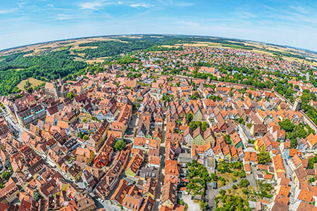 Luftbild von Rothenburg und der Umgebung
